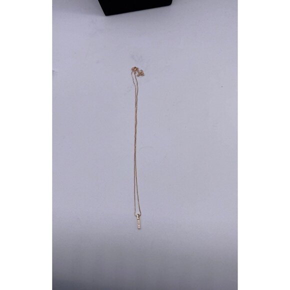 Penta Crystal Bar Charm Necklace Rose Gold  Adjustable Chain Women's Jewelry - Picture 8 of 9